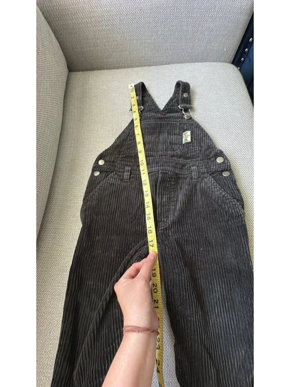 rainbow Gymboree black corduroy overalls STS 17”